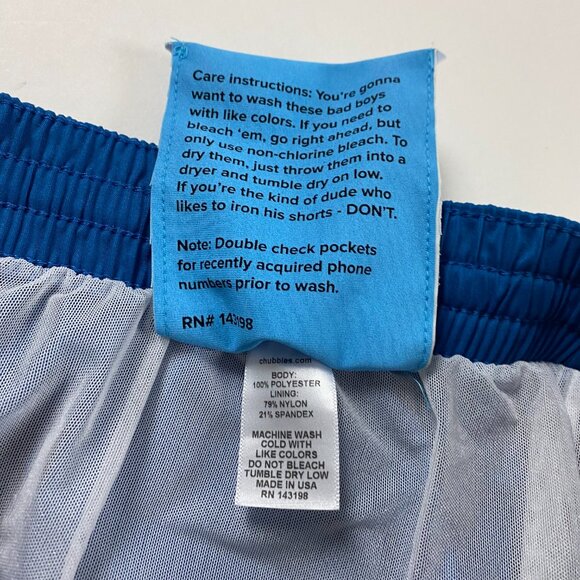 Chubbies Swim Trunks Shorts Mens Medium Lined Drawstring Red Blue Elastic Waist - Picture 7 of 11